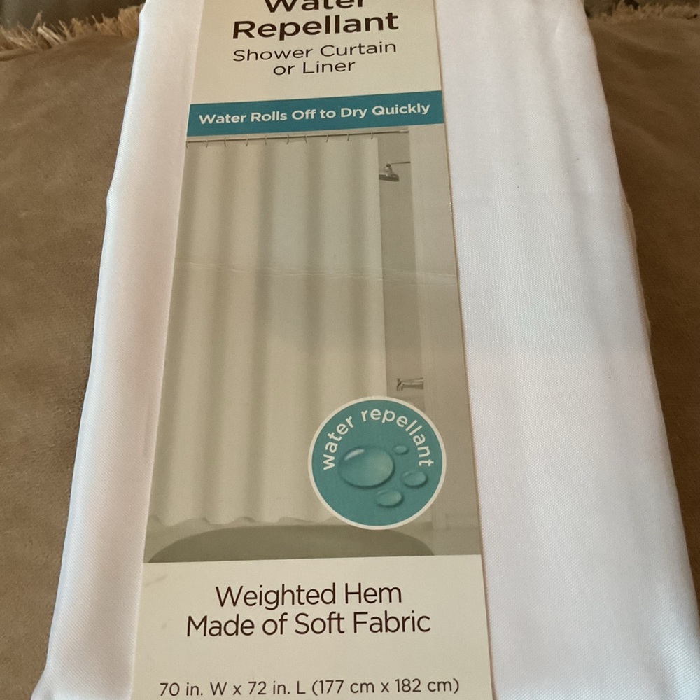 Comfort Bay White Water Repellant Shower Curtain